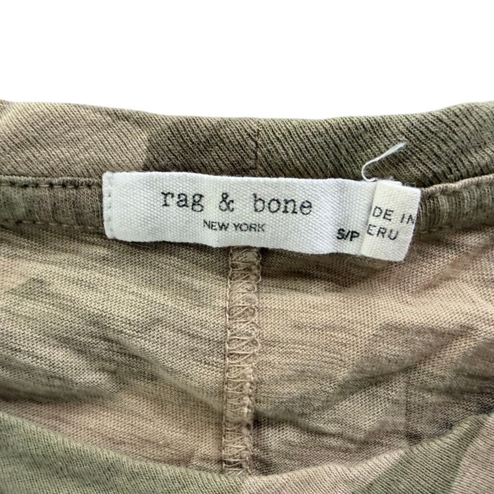 Rag & Bone Camo Tee Green Size Small Short Sleeve Crewneck Cotton - Picture 3 of 6